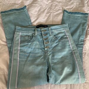 Veronica Beard Carolyn Baby Boot high rise light wash jeans size 4 pink & green